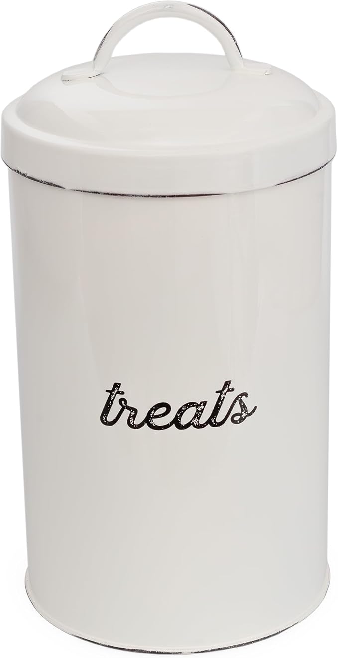 AuldHome Design Enamelware Dog Treat Jar by AuldHomeDesign