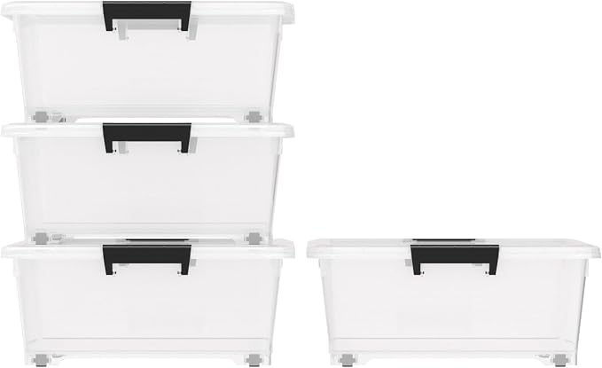 Sandmovie 4-Pack 25 Qt Plastic Under Bed Storage Organizer Bin - Image 7