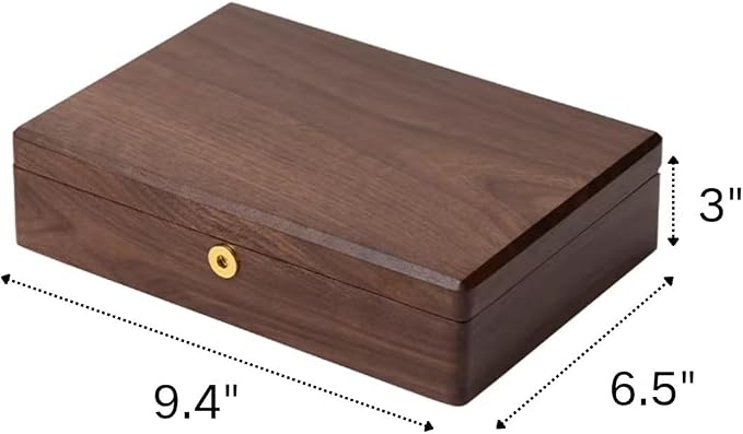 Bescott 2 Layers Solid Black Walnut Wooden Jewelry Box - Image 6