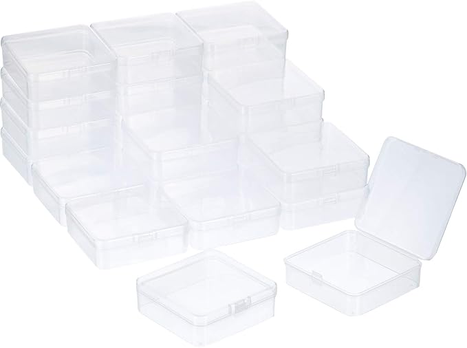 24 Packs Small Clear Plastic Beads Storage Containers Box - Image 5