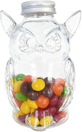 Owl Treat Jar, Airtight Glass Snack Container by Unknown