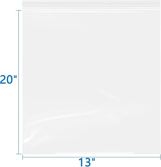 iMailer- 13" x 20" 100 Pack- 2 Mil Resealable Zip Bags- Clear Plastic Bags - Image 2