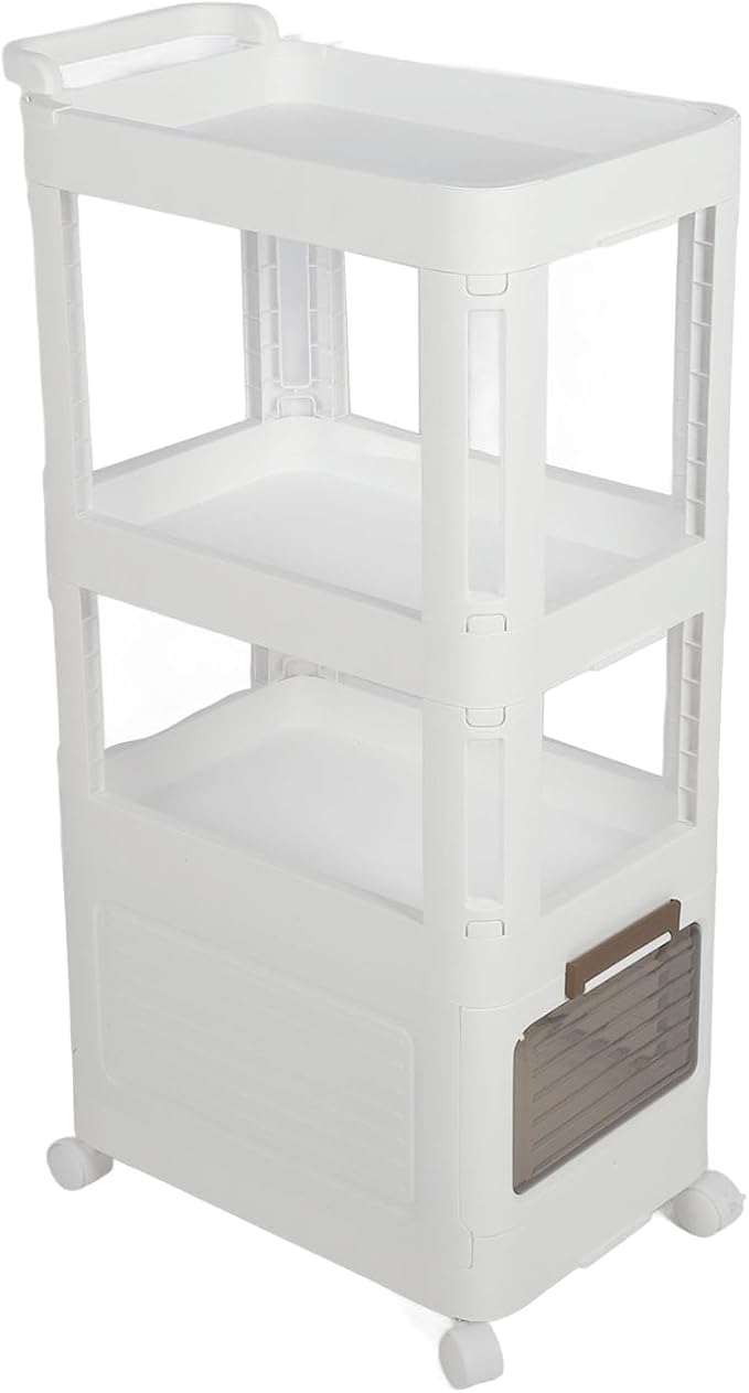 Rolling Storage Cart with Wheels, 4 Tier Organizer Mobile Shelving Unit Utility - Image 5