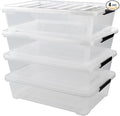 Xyskin 4 Packs 40 Quart Plastic Large Under Bed Storage Box by Xyskin