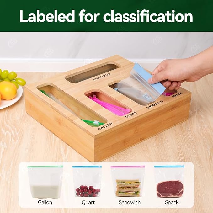 LDQ 9-in-1 Shatterproof Square Bamboo Storage Box - Image 4