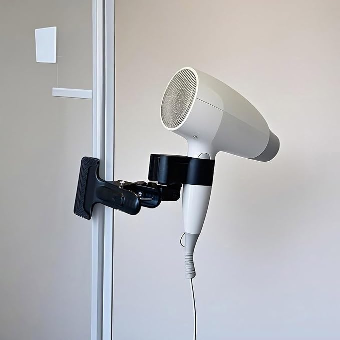 Hands Free Hair Dryer Holder Stand 360 Degree Rotating Sturdy Metal Base Strong - Image 7