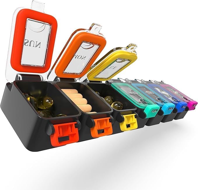 Weekly Pill Organizer 1 time a Day – Pill Box 7 Day by BEXEEN