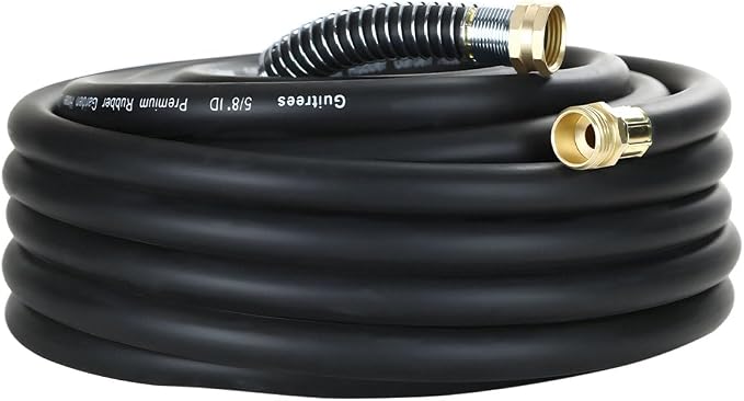 25FT 5/8 Heavy Duty Rubber Garden Hose by Guitrees