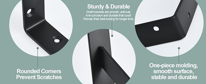12 Pack L8 x H 6" Black Heavy Duty Shelf Brackets - Image 7