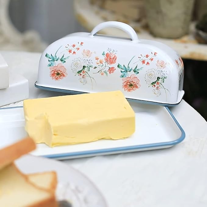 Enameled Farmhouse Vintage Butter Dish - Image 6
