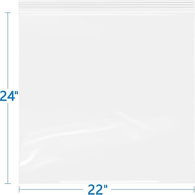 iMailer- 22" x 24" 50 Pack- 2 Mil Resealable Zip Bags- Clear Plastic Bags - Image 2