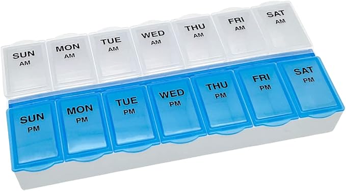 Amazon Basic Care AM/PM Pill Organizer, Vitamin Case, And Medicine Box by AmazonBasicCare