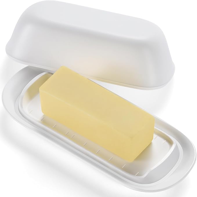 Butter Dish with Lid, Butter Keeper, Easy Scoop, Butter Container Holds by Hekeieon