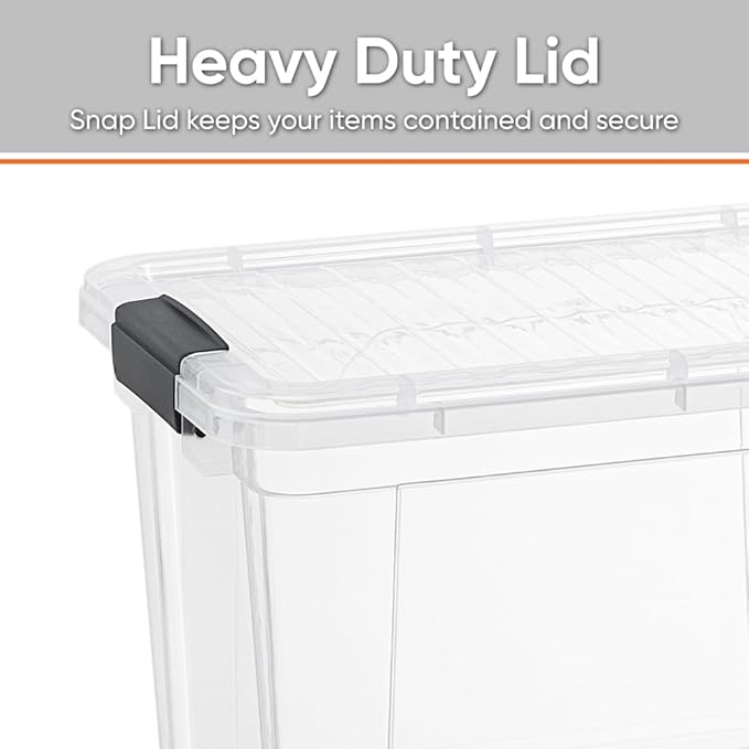 Superio Storage Bins with Lids- 6 Pack, 2.5 Qt Clear Boxes - Image 4