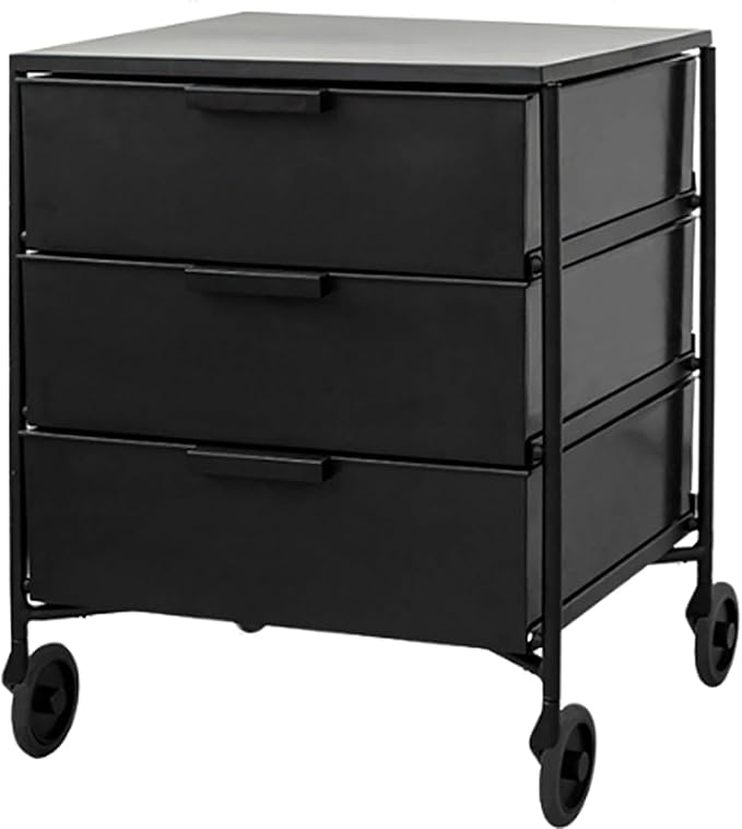 3-Drawer Rotatable End Table, Storage End Table Sofa Side Cabinet, Modern Cream by Unknown