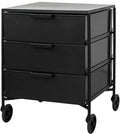 3-Drawer Rotatable End Table, Storage End Table Sofa Side Cabinet, Modern Cream by Unknown