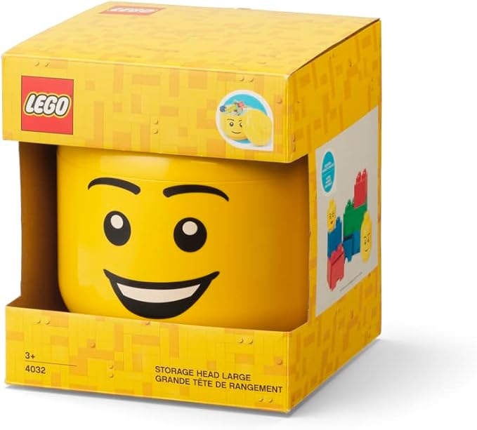 LEGO Iconic Storage Head Large, Stackable Storage Box, 5 L, Happy Boy - Image 4