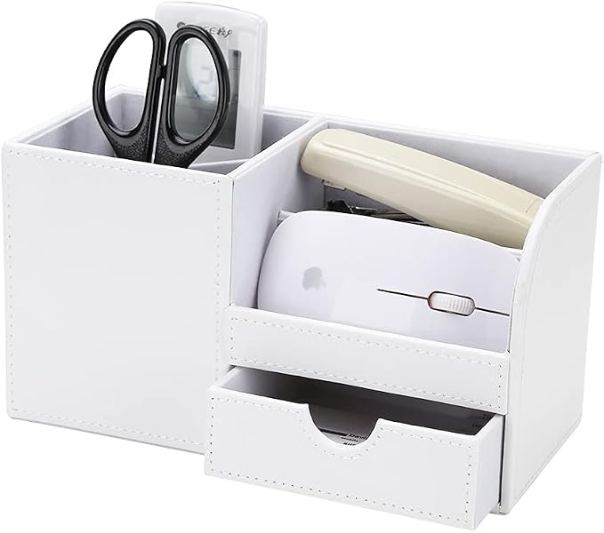 KINGFOM Desk Organizer Office Supplies Caddy Pu Leather Multi-function Storage - Image 3