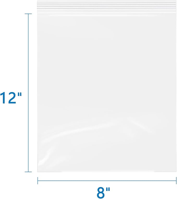 iMailer- 8" x 12" 200 Pack- 2 Mil Resealable Zip Bags- Clear Plastic Bags - Image 2