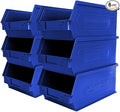 6-Pack Storage Bins, Wall Mount, Stackable & Freestanding, 12”x 8” x 6” Plastic by StorageCompat