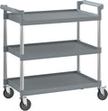Gray Utility/Bussing Cart with Three Shelves by Krollen+Industrial