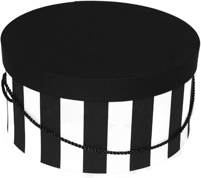 Sarah's Hat Boxes Classic Wide Stripe Hat Box – 12.75" x 6.5" Handmade in USA – by SarahsHatBoxes
