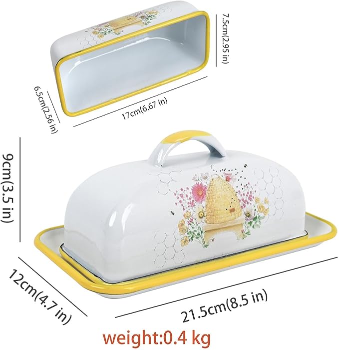 Enameled Farmhouse Vintage Butter Dish - Image 3