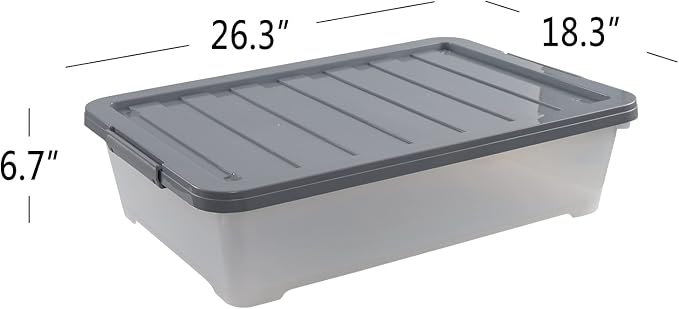 3-pack 40 Quarts Large Plastic Under Bed Boxes - Image 2