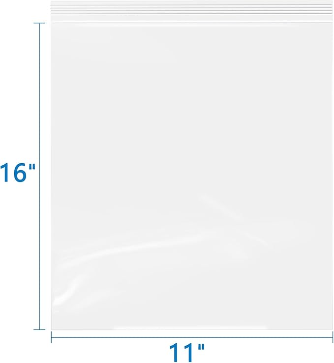 iMailer- 11" x 16" 100 Pack- 2 Mil Resealable Zip Bags- Clear Plastic Bags - Image 2