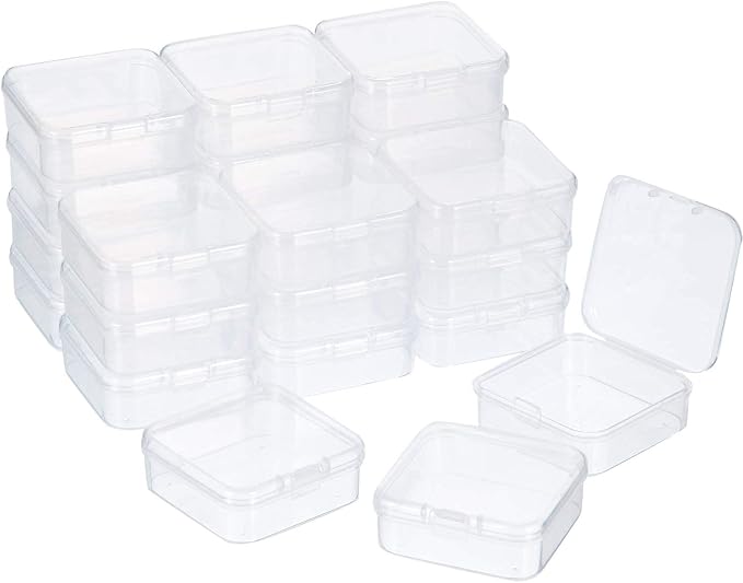 24 Packs Small Clear Plastic Beads Storage Containers Box - Image 5