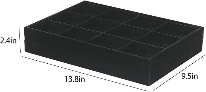 2pcs/Set Velvet Jewelry Tray, 12 Grids Large Storage Tray - Image 3