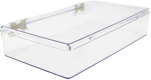 1 Clear Hard Plastic Box with Hinged Lid, 10 3/8" L x 6" W x 2" H, Plastic by GaryPlasticPackaging