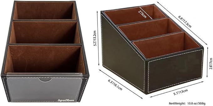 AgentMoon 2-piece Set Remote Control Holder, 3-Compartment Gradient Desk - Image 2