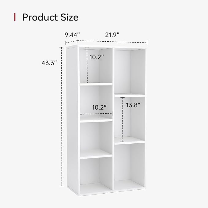oneinmil 7 Cube Bookshelf, Stackable Bookcase - Image 2