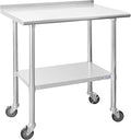 Hally Stainless Steel Table for Prep & Work 24 x 36 Inches by HallySinksTablesH