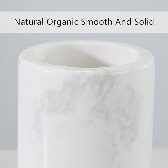Natural White Marble Toothbrush Holder - Image 3
