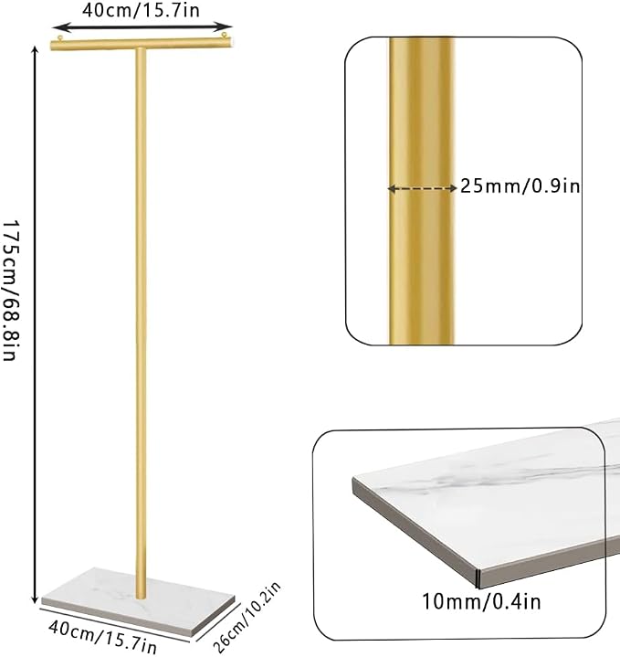 T-Shaped Metal Rack Stand, Modern Clothes Rack - Image 3