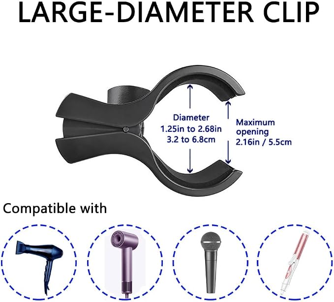 Hands Free Hair Dryer Holder Stand 360 Degree Rotating Sturdy Metal Base Strong - Image 3
