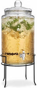 HC Classic Hammered Glass Ice Cold Beverage Drink Dispenser by MosJos