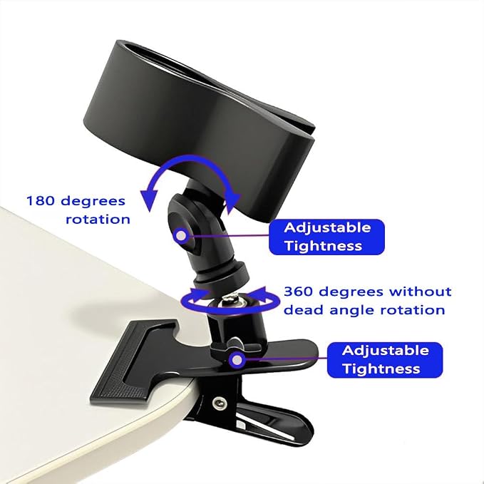 Hands Free Hair Dryer Holder Stand 360 Degree Rotating Sturdy Metal Base Strong - Image 2
