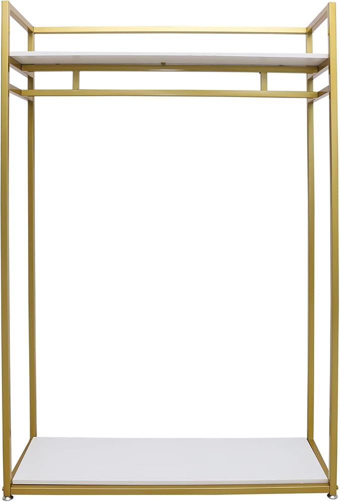 Heavy Duty Clothing Rack with Shelves, Rolling Portable Closet - Image 3