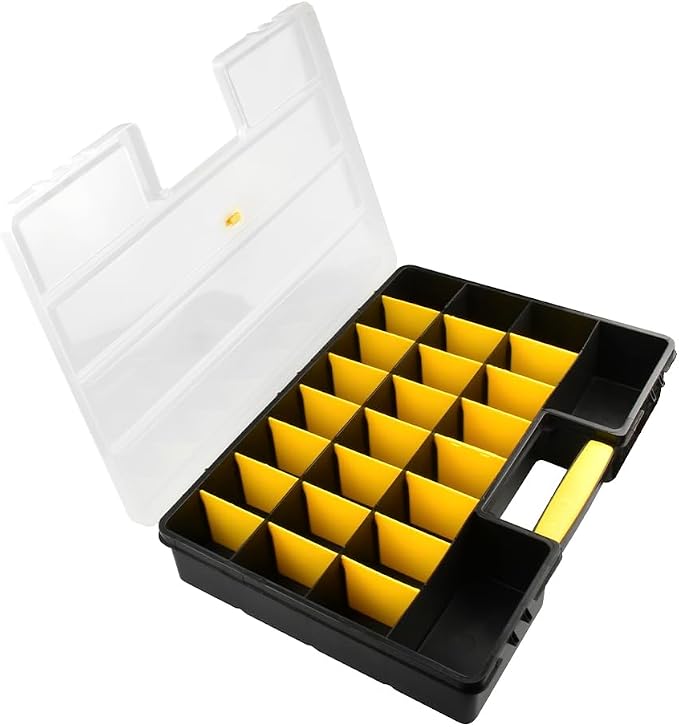 SE Adjustable 26-Compartment Plastic Storage Box by SE