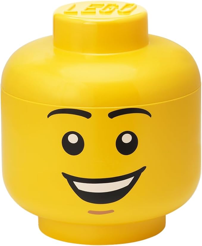 LEGO Iconic Storage Head Large, Stackable Storage Box, 5 L, Happy Boy by ROOMCopenhagen