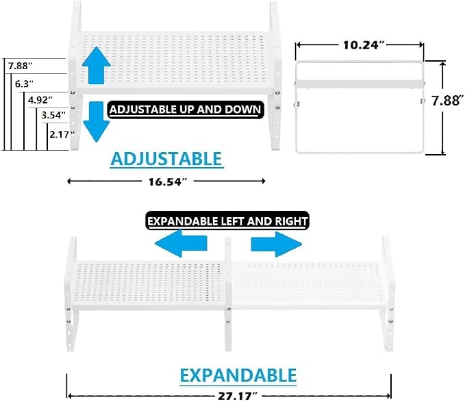 Expandable Shoe Rack Stackable Metal Pantry Storage Shelves Stand Adjustable - Image 5