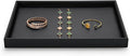 Black PU Leather Jewelry Display Flat Tray Ring Necklace Watch Organizer by Woodten