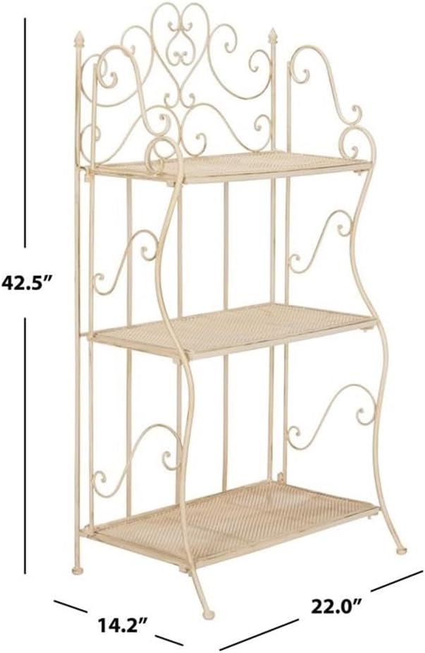 SAFAVIEH PAT5022A Outdoor Collection Torus Pearl White 3-Tier Shelf - Image 3