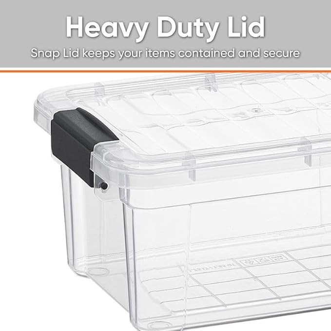 Superio Clear Storage Box with Lid, 3.5 Quart Plastic Container Bins - Image 3