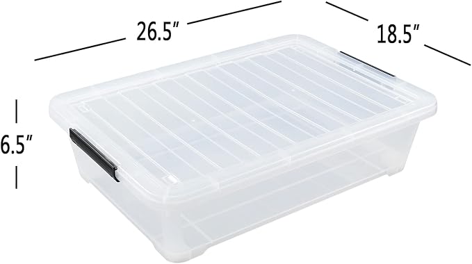 Zopnny 3-Pack 40 Quart Plastic Underbed Storage Box, Large Clear Under Bed - Image 2