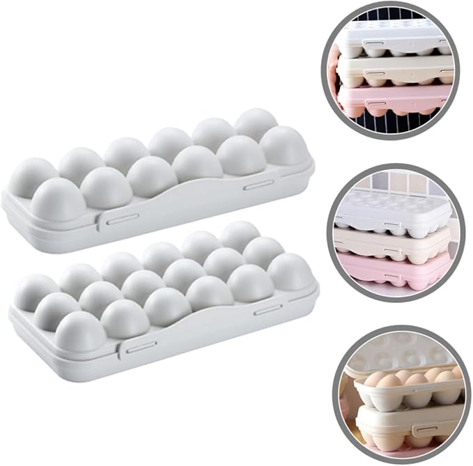 2pcs Refrigerator Egg Storage Bin Large Capacity Egg Holder - Image 7