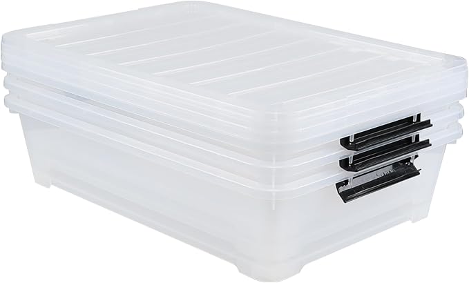 3 Packs 50 QT Plastic Under Bed Storage Bins - Image 3